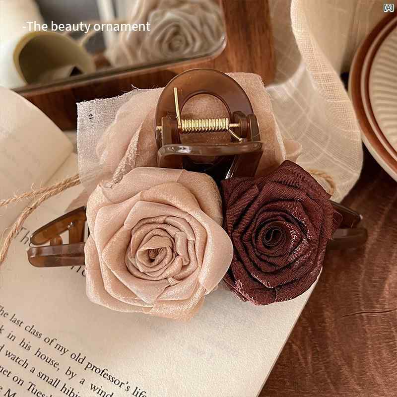 ドライローズ クリップ フレンチ フラワー ヘア レディース後頭部 スーパー フェアリー クリップ大 シャーク 頭飾り