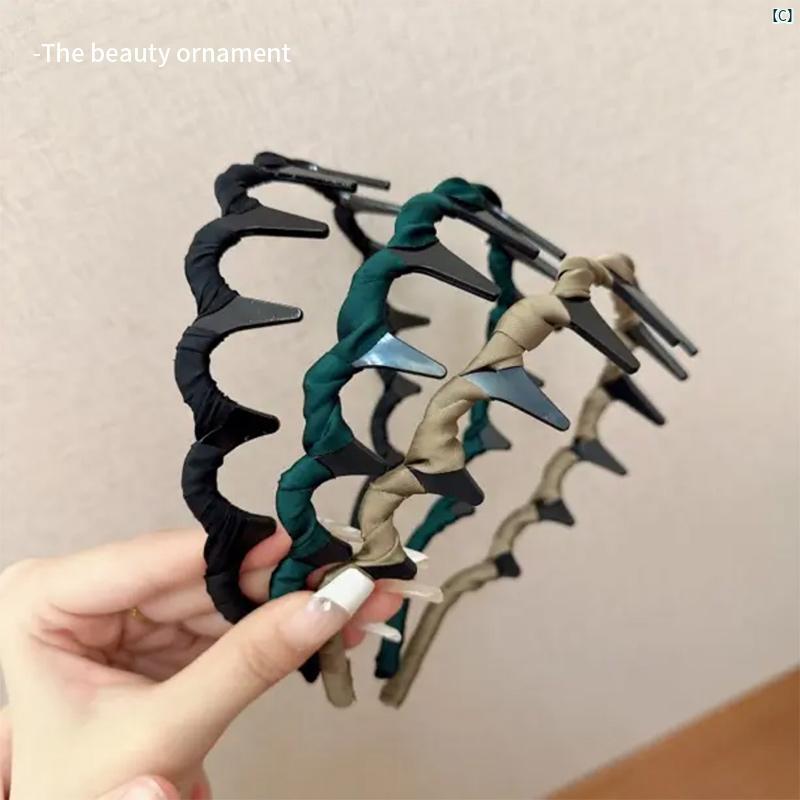 つれた 大きい 波状 ヘア バンド レディース非 伸縮 性 洗 髪 滑り くい ヘアピン ハイ スカルヘッド 顔 小柄 ヘッド
