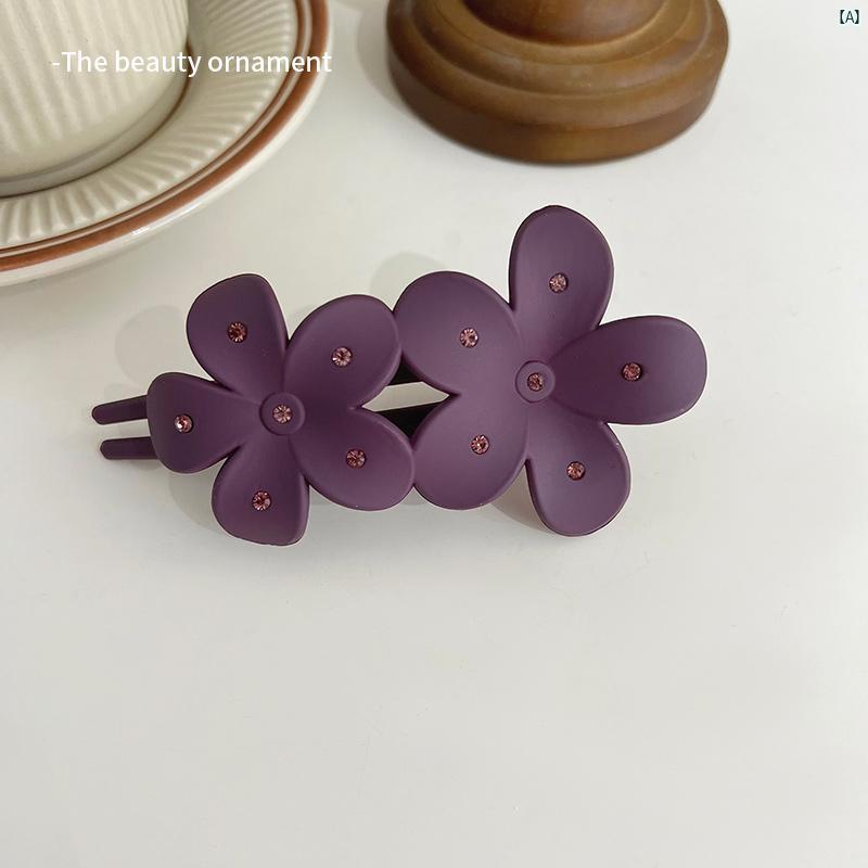 フラワー バック ヘッド ヘア カモノハシ クリップ レディース クリップつ 消し グラブ 大型 アクセサリー