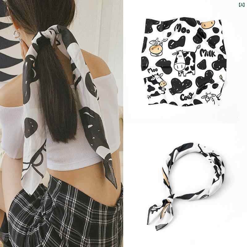 レディース　ファッション　小物　スカーフ　柄　かわいい　Y2K 平成　ワンポイント スカーフ ヘッド バンド 夏 髪 結束 和風 春秋 優しい 小柄 フレッシュ 正方形