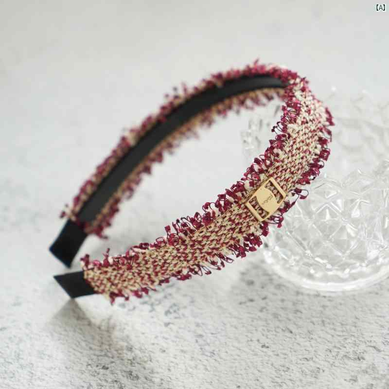 レディース　ファッション小物　雑貨　かわいい　個性的柄　ファッションアイテム　ワンポイント 韓国 小柄 香り ロー エッジ 生地 歯 付き ヘッド バンド 外出 エレガント 社交家 滑り止め