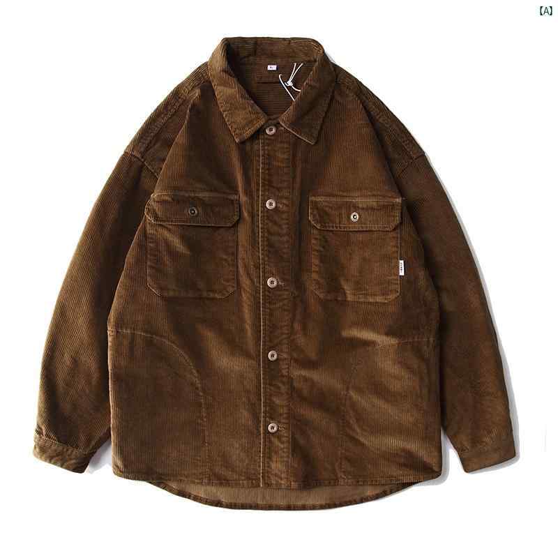メンズ　メンズファッション　 立体 裁断 ヘビーデューティー ウォッシュ コーデュロイジャケット メンズ 秋冬 厚手 ポケット ワークジャケット