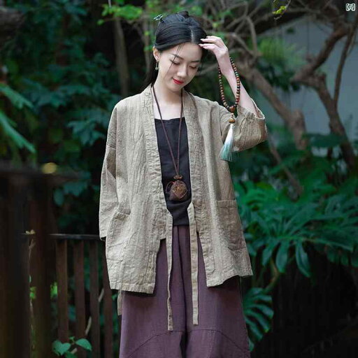 レディース ファッション レトロ ダメージ コットン リネン トップス 初秋新 レディース 中国 瞑想 茶師服 ラミー 長袖 シャツ ジャケット レディース ファッション レトロ ダメージ コットン リネン トップス 初秋新 レディース 中国 瞑想 茶師服 ラミー 長袖 シャツ ジャケット