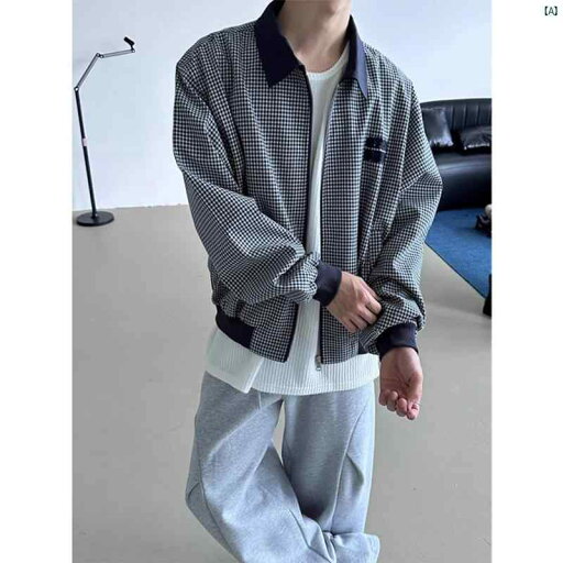 韓国メンズファッション メンズ メンズファッション 海外 オシャレ ネイビーブルー チェック柄 ショート ジャケット メンズ 春秋 アメリカン レトロ クリーン フィット ハイエンド 韓国メンズファッション メンズ メンズファッション 海外 オシャレ ネイビーブルー チェック柄 ショート ジャケット メンズ 春秋 アメリカン レトロ クリーン フィット ハイエンド