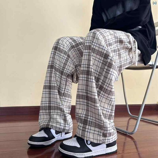 韓国メンズファッション メンズ メンズファッション 海外 オシャレ アメリカン レトロ チェック柄 ワイド レッグ パンツ 男性用 春秋 ハイエンド ストレート カジュアル 韓国メンズファッション メンズ メンズファッション 海外 オシャレ アメリカン レトロ チェック柄 ワイド レッグ パンツ 男性用 春秋 ハイエンド ストレート カジュアル