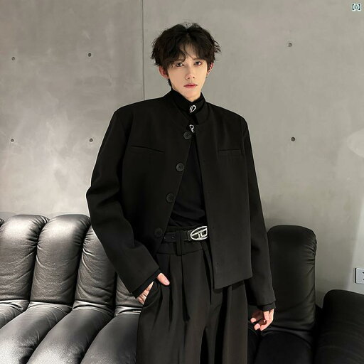 韓国メンズファッション メンズ メンズファッション 海外 オシャレ クリーン フィット スタンドカラー ショート スーツ ジャケット メンズ 春秋 新 スリム カジュアル 小柄 韓国メンズファッション メンズ メンズファッション 海外 オシャレ クリーン フィット スタンドカラー ショート スーツ ジャケット メンズ 春秋 新 スリム カジュアル 小柄