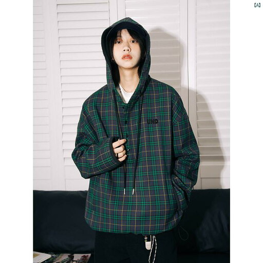 メンズ 海外ファッション 韓国ファッション フード付き チェック柄 スウェットシャツ メンズ 春秋 クリーン フィット アメリカン レトロ ヘビーウェイト パーカージャケット メンズ 海外ファッション 韓国ファッション フード付き チェック柄 スウェットシャツ メンズ 春秋 クリーン フィット アメリカン レトロ ヘビーウェイト パーカージャケット