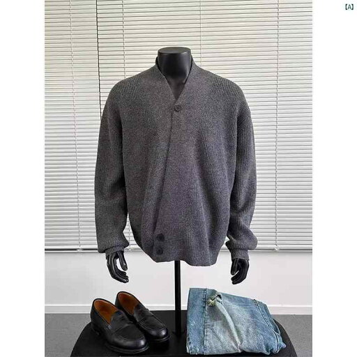 メンズ 海外ファッション 韓国ファッション グレー 仏教 ローブ カーディガン セーター ジャケット メンズ 秋冬 ファッション ハイエンド ニット メンズ 海外ファッション 韓国ファッション グレー 仏教 ローブ カーディガン セーター ジャケット メンズ 秋冬 ファッション ハイエンド ニット
