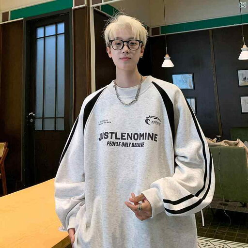 メンズ 海外ファッション 韓国ファッション メンズ トレーナー 春秋 アメリカ ストリート ヘビー ステッチ カジュアル ラウンドネック ジャケット メンズ 海外ファッション 韓国ファッション メンズ トレーナー 春秋 アメリカ ストリート ヘビー ステッチ カジュアル ラウンドネック ジャケット