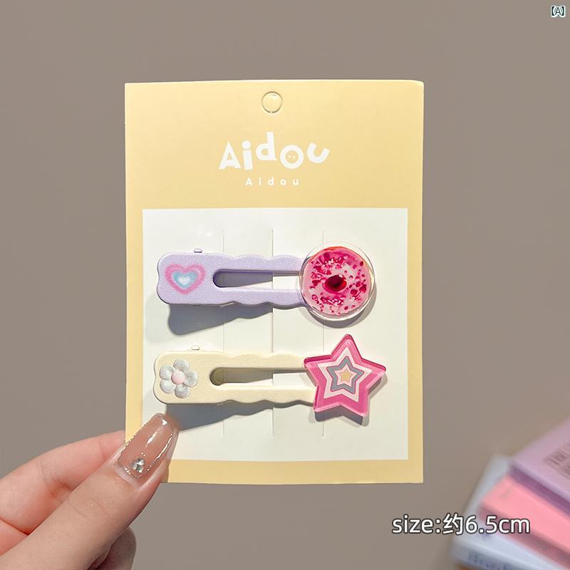 レディース レディース ファッション 韓国 韓国 かわいい スター 愛 ヘアピン レディース 額 サイド 前髪 子供 帽子 夏