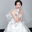 レディース ファッション 結婚式 パーティー 着飾り オシャレ ウェディング フレンチ エレガント レトロ ヘボン リボン パール サテン 手袋 花嫁 ホワイト ガーゼ サンプル ショート