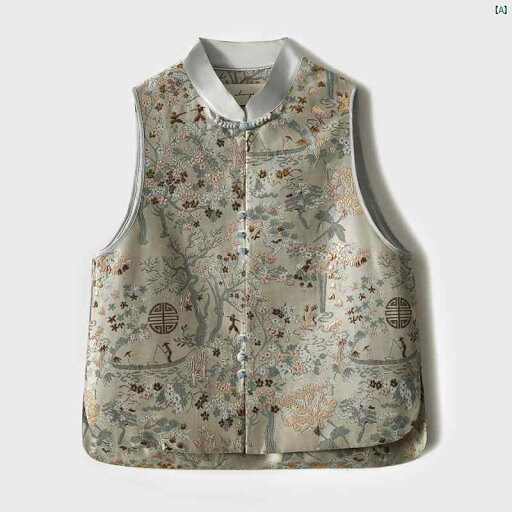 xiaohangeyunxiang 服 中国 ジャカード レトロ バックル ベスト MJF 664357 AG xiaohangeyunxiang 服 中国 ジャカード レトロ バックル ベスト MJF 664357 AG