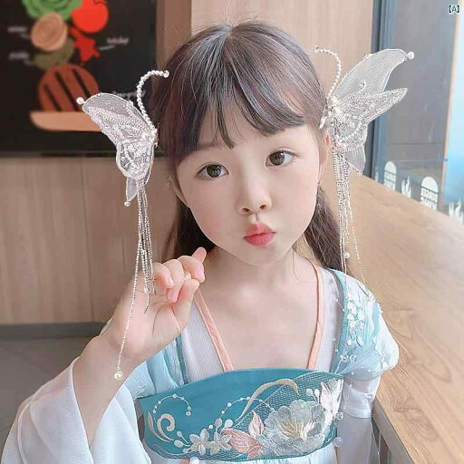 Xianmei メッシュ 蝶 ラインストーン タッセル ヘアピン 子供 森 エルフ ヘア アクセサリー 実行 レトロ 漢服 帽子 ガールズ Xianmei メッシュ 蝶 ラインストーン タッセル ヘアピン 子供 森 エルフ ヘア アクセサリー 実行 レトロ 漢服 帽子 ガールズ
