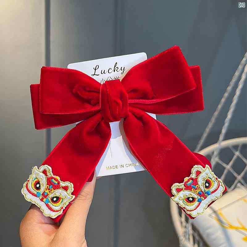 新 ヘアピン あけま おめ う ざす レッド ベルベット ベル ライオン ウェイク 頭飾り ガールズ ヘア アクセサリー