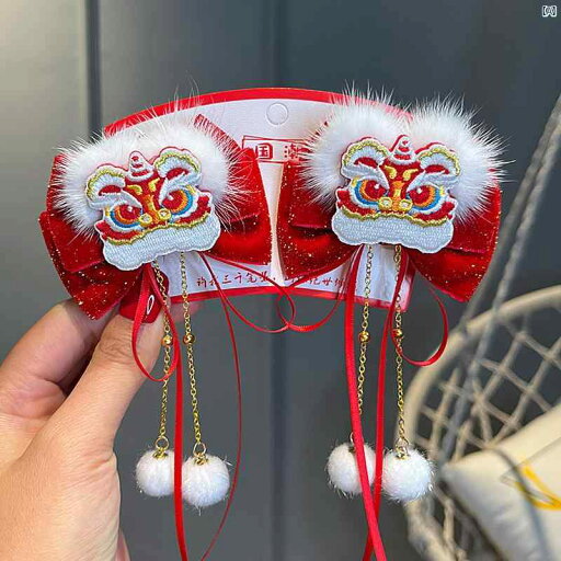 新 ヘア アクセサリー ガールズ レッド ヘアピン 中国 レトロ 帽子 ベビー 大晦日 ライオン ウェイク 子供 新 ヘア アクセサリー ガールズ レッド ヘアピン 中国 レトロ 帽子 ベビー 大晦日 ライオン ウェイク 子供