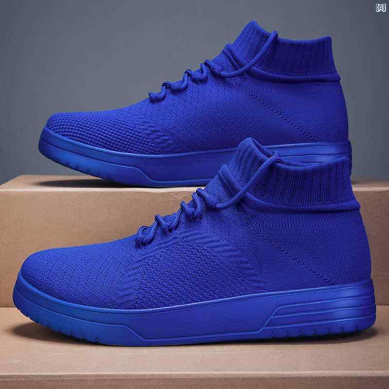 メンズシューズ 秋 ニット ワーク スポーツ シューズ 大きいサイズ カップル ライト カジュアル ハイ カット ソックス