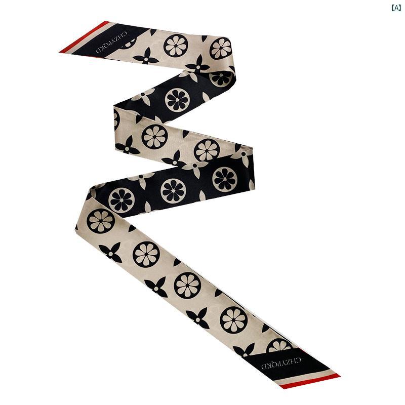 レディース　ファッション　おしゃれ　海外　ヨーロピアン　海外風　夏　春　秋　 レトロ スカーフ フレンチ ヘッド バンド 付き 小柄 長い リボン バッグ 巻いて 夏 レディース 薄手 ネクタイ