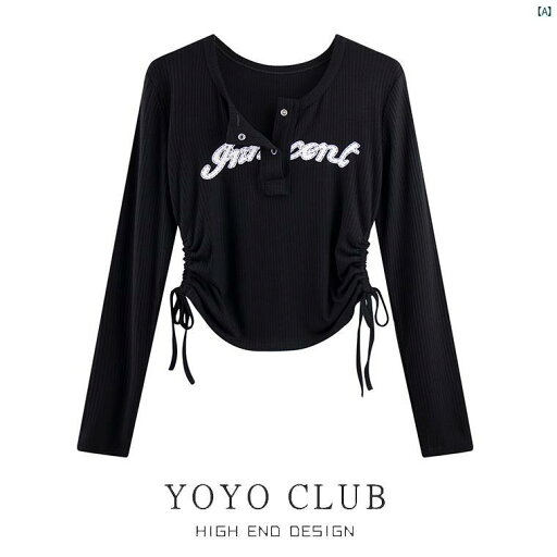 レディース ファッション 大きめ たり オシャレ 上品 大きいサイズ 巾着 長袖 Tシャツ 春 スリム スタイリッシュ ガール ショルダー トップ レディース ファッション 大きめ たり オシャレ 上品 大きいサイズ 巾着 長袖 Tシャツ 春 スリム スタイリッシュ ガール ショルダー トップ