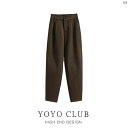 レディース ファッション 大きめ たり オシャレ 上品 キャビネットから カットラベル 大きいサイズ ウール 九分丈 パンツ 秋冬 ハイウエスト スリム キャロット(4)