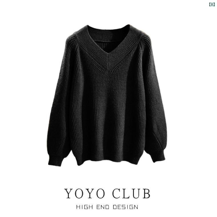 レディース ファッション 大きめ たり オシャレ 上品 秋冬 レディース 大きいサイズ Vネック セーター ぽっちゃり ガールズ たり プルオーバー 流出