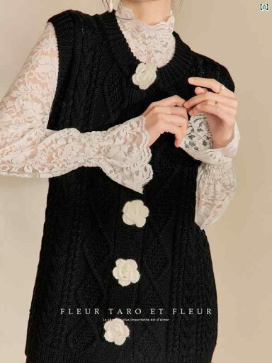 レディース ファッション 冬 綺麗 大歳 上品 オシャレ ジョー フラワーボトル レディース セーター 冬 フレンチ クラシック レトロ ブラック ホワイト かぎ 編み ニットカーディガン ベスト レディース ファッション 冬 綺麗 大歳 上品 オシャレ ジョー フラワーボトル レディース セーター 冬 フレンチ クラシック レトロ ブラック ホワイト かぎ 編み ニットカーディガン ベスト