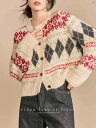 レディース ファッション 冬 綺麗 大歳 上品 オシャレ 秋冬 穏か レトロ ツイスト パターン セーター レディース エレガント カーディガン ニット(4)