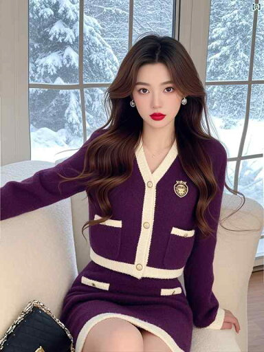 レディース ドレス ファッション オシャレ 上品 韓国 韓国 小柄 香り ライト 高級 ハイエンド パープル セーター ショート スカート 2点 ファッション スーツ レディース 秋 レディース ドレス ファッション オシャレ 上品 韓国 韓国 小柄 香り ライト 高級 ハイエンド パープル セーター ショート スカート 2点 ファッション スーツ レディース 秋