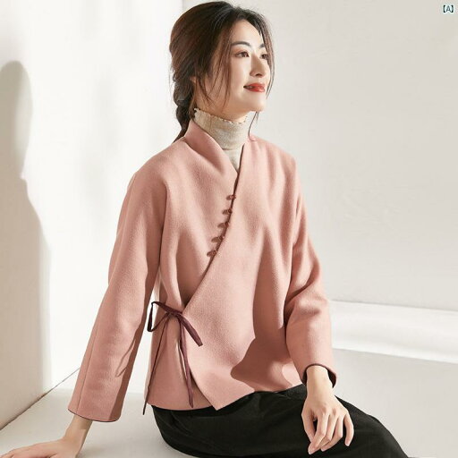 中華風 瞑想 茶道 スーツ レディース 秋冬 唐 漢服 ウール コート トップ 2点セット 中華風 瞑想 茶道 スーツ レディース 秋冬 唐 漢服 ウール コート トップ 2点セット