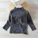 ベビー 子供 キッズ ファッション オシャレ かわいい 似合う 子供 ベルベット 厚手 ボトム シャツ 秋冬 ホワイト 長袖 両面 ガールズ ベビー インナーウェア 暖かい トップ