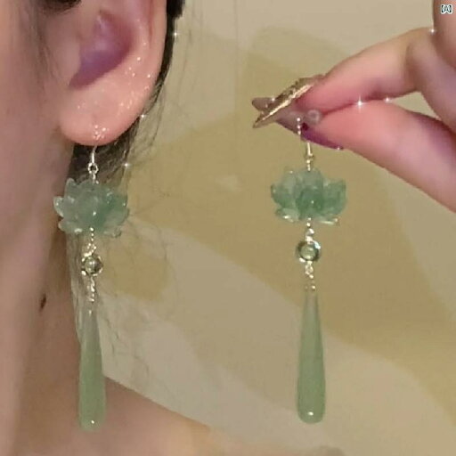 レディース アクセサリー 上品 かわいい 綺麗 付けすい シンプル 中華風 蓮 ロング タッセル イヤリング レトロ クールウォーター ドロップ キャットアイ チャイナ 韓服 レディース アクセサリー 上品 かわいい 綺麗 付けすい シンプル 中華風 蓮 ロング タッセル イヤリング レトロ クールウォーター ドロップ キャットアイ チャイナ 韓服