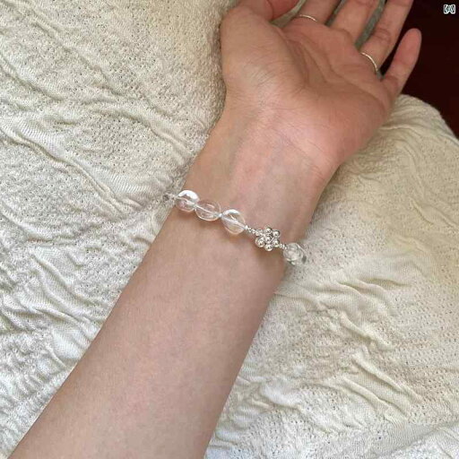 レディース アクセサリー 上品 かわいい 綺麗 付けすい シンプル 透明 ホワイト クリスタルフラワー ビーズ スターリングシルバー ブレスレットットット ット 韓国 イン レトロ クール レディース レディース アクセサリー 上品 かわいい 綺麗 付けすい シンプル 透明 ホワイト クリスタルフラワー ビーズ スターリングシルバー ブレスレットットット ット 韓国 イン レトロ クール レディース