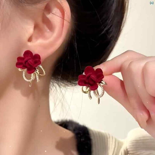 レディース アクセサリー 上品 かわいい 綺麗 付けすい シンプル ブルゴーニュ ベルベット フラワーリボン イヤリング フレンチ レトロ エレガント ライト 高級 秋冬 レディース レディース アクセサリー 上品 かわいい 綺麗 付けすい シンプル ブルゴーニュ ベルベット フラワーリボン イヤリング フレンチ レトロ エレガント ライト 高級 秋冬 レディース