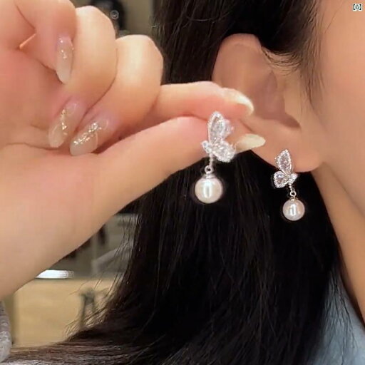 レディース アクセサリー 上品 かわいい 綺麗 付けすい シンプル スーパー フェアリー ジルコン バタフライ パールイヤリング ユニーク ハイエンド 優しく イヤリング レディース アクセサリー 上品 かわいい 綺麗 付けすい シンプル スーパー フェアリー ジルコン バタフライ パールイヤリング ユニーク ハイエンド 優しく イヤリング