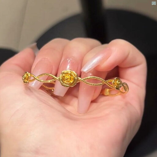 レディース アクセサリー 上品 かわいい 綺麗 付けすい シンプル レトロ ゴールド 絡み合った バラ ブレスレットットット ット ハイエンド レディース アクセサリー 上品 かわいい 綺麗 付けすい シンプル レトロ ゴールド 絡み合った バラ ブレスレットットット ット ハイエンド