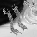 レディース アクセサリー 上品 かわいい 綺麗 付けすい シンプル テクスチャー ド 加工 タッセルイヤー フック 軽量 レディース ピアス 骨 クリップ 誇張 痛み い イヤリング 顔 小柄