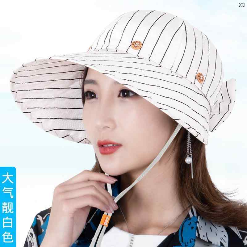 ユニセックス ファッション ファッションアイテム 小物 便利 帽子 レディース 夏 日よけ UV対策 つば広 折りたたみ式 取り外し 可能 旅行用
