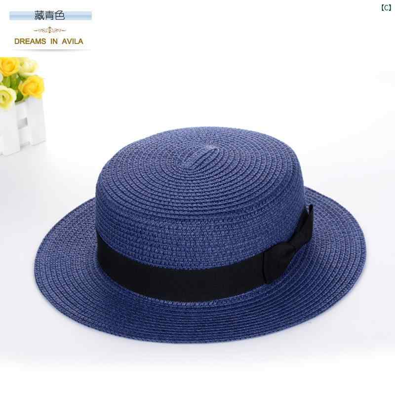 ユニセックス ファッション ファッションアイテム 小物 便利 帽子 夏 フラット つば ハット レディース 韓国 日よけ 麦わら ファッション ビーチ 太陽