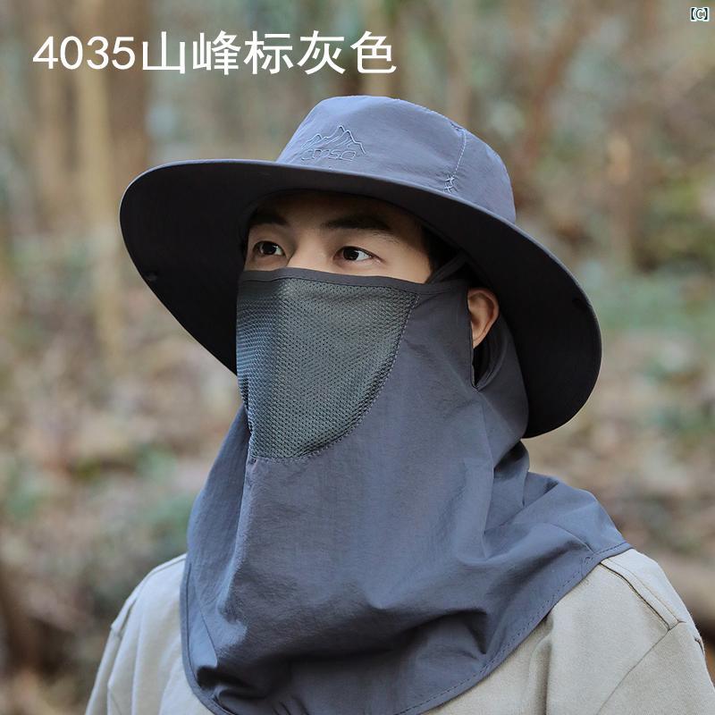 日よけ 帽子 メンズ 夏 屋外 釣り 日焼け防止 マスク 漁師 ショール フェイスカバー 登山 カウボーイハット