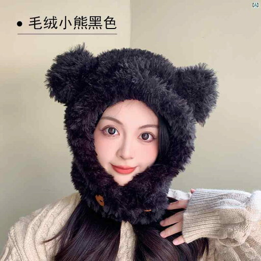レディース 冬用 帽子 かわいい 厚手 クマ ぬいぐるみ サイクリング用 耳保護 防寒 ニット 帽 スカーフ ひ つ レディース 冬用 帽子 かわいい 厚手 クマ ぬいぐるみ サイクリング用 耳保護 防寒 ニット 帽 スカーフ ひ つ