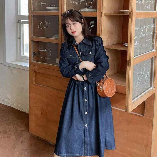 レディース ファッション たり お腹 カバー スリム 見え ぽっちゃり ガールズ 春秋 大きめ サイズ 婦歳 服 デニム ドレス レディース ファッション たり お腹 カバー スリム 見え ぽっちゃり ガールズ 春秋 大きめ サイズ 婦歳 服 デニム ドレス
