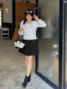 レディース ファッション たり 大きめ サイズ 婦歳 服 春秋 Aラインイン 300 ハイウエスト ショート 耐久性 ウエスト スリム 股 カバー プリーツスカート