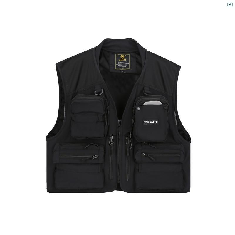 フィッシング　フィッシンググッズ スポーツ アウトドア マルチ ポケット 撥水 多機能 オール シーズン 通用 プロ フライフィッシング ベスト 速乾