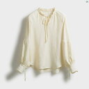 レディース ファッション オシャレ 大歳 上品 ママ お母さん 綺麗 メイド フレンチ テクスチャー ド ファブリック 小柄 スタンドカラー ランタン スリーブ 通勤 快適 シャツ