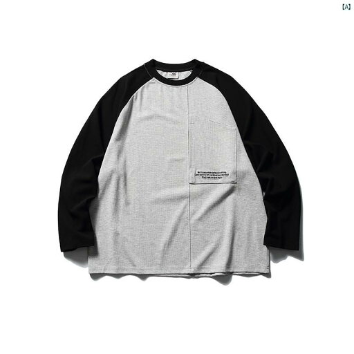 メンズ ファッション オシャレ かっこいい カラー ブロック ラグランスリーブ ラウンドネック 長袖 Tシャツ 春秋 和風 レトロ トップ スー スウェットシャツ メンズ メンズ ファッション オシャレ かっこいい カラー ブロック ラグランスリーブ ラウンドネック 長袖 Tシャツ 春秋 和風 レトロ トップ スー スウェットシャツ メンズ