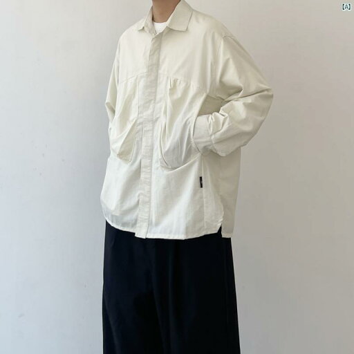 メンズ ファッション オシャレ かっこいい 春秋 製 長袖 シャツ カジュアル ソリッドカラー ポケット ジャケット 男性用 メンズ ファッション オシャレ かっこいい 春秋 製 長袖 シャツ カジュアル ソリッドカラー ポケット ジャケット 男性用