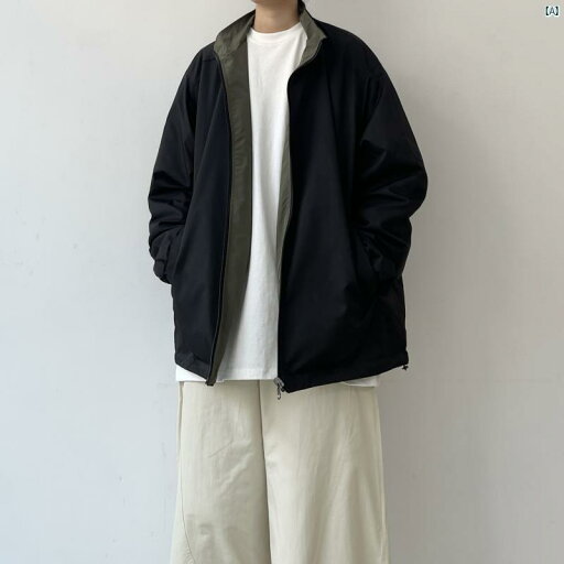 メンズ ファッション オシャレ かっこいい リバーシブルジャケット 春秋 メンズ レトロ カジュアル スタンドカラー チャージ ジャケット メンズ ファッション オシャレ かっこいい リバーシブルジャケット 春秋 メンズ レトロ カジュアル スタンドカラー チャージ ジャケット