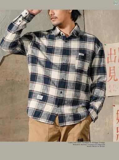 メンズ ファッション アメカジ オシャレ アメリカン レトロ チェック柄 シャツ メンズ 長袖 イン 製 春秋 ジャケット メンズ ファッション アメカジ オシャレ アメリカン レトロ チェック柄 シャツ メンズ 長袖 イン 製 春秋 ジャケット