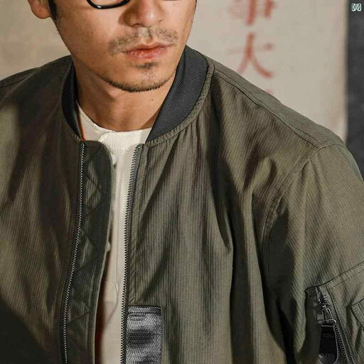 メンズ ファッション アメカジ オシャレ アメリカン レトロ MA 1 ボン バー ジャケット 春 ミリタリーグリーン カジュアル ミリタリー 野球 ユニフォーム メンズファッション メンズ ファッション アメカジ オシャレ アメリカン レトロ MA 1 ボン バー ジャケット 春 ミリタリーグリーン カジュアル ミリタリー 野球 ユニフォーム メンズファッション