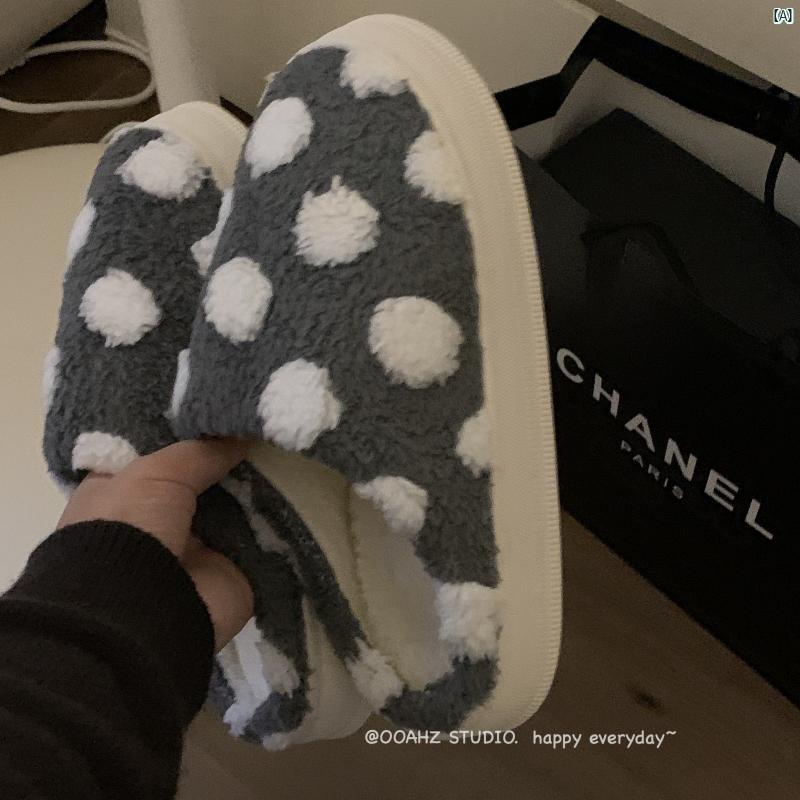 韓国　韓国雑貨　インテリア　小物 夜 遅く 夕食 出かける カップル スリッパ 外 履ける マシュマロ 厚 滑り止め＆ ウンコ 感 静音 コットンスリッパ