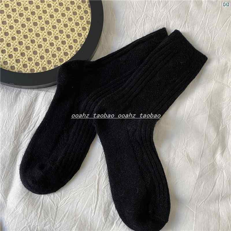 韓国　韓国雑貨　インテリア　小物 ooahz ツイスト ミッド カーフ ソックス ～ 製 ウール 厚手 あって 暖かい ひし形 パイルソックス ロング